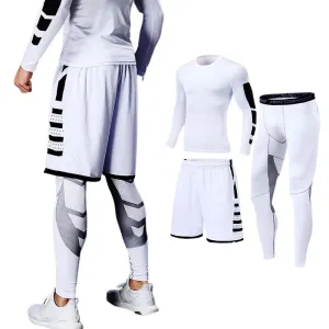 Men's Running Tracksuit Training Fitness Sportswear Set Compression Leggings Sport Clothes Gym Tight Sweatpants Rash Guard Lycra v1